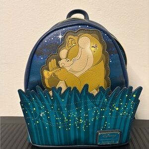 Loungefly Blue and Teal King Louie Glow In The Dark Mini Backpack